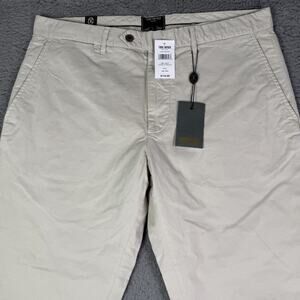 Todd Snyder Pants Mens 36x32 Bone Khaki Tab Front Chino Straight Fit Stretch NEW